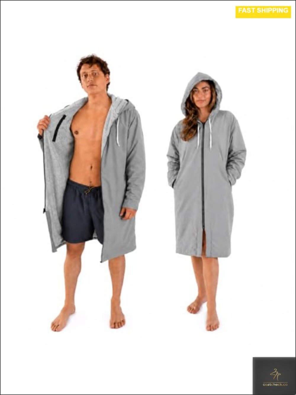 Waterproof Fleece-Lined Swim Parka with Hood for Surfing & Sports